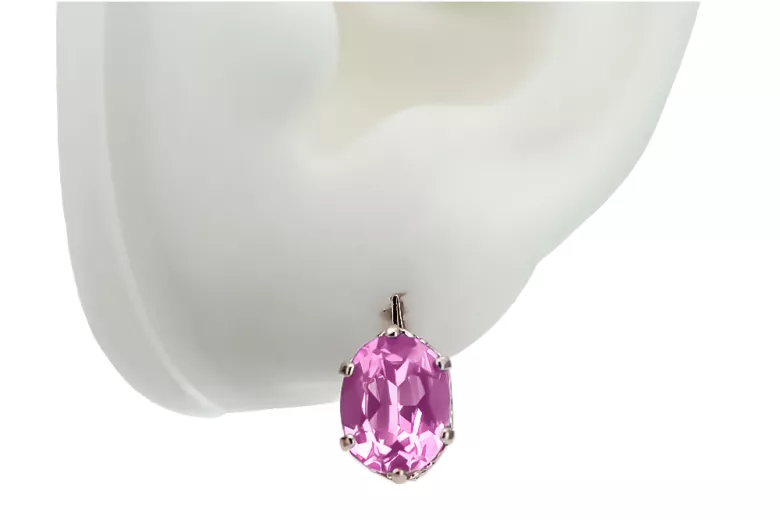 Серьги с аметистами из розового золота 14 карат 585 пробы vec003 Vintage