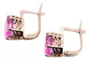 Rose pink 14k 585 gold amethyst earrings vec003 Vintage Russian Soviet style