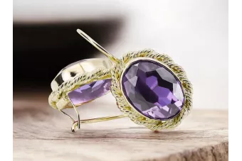 Aur galben 14K Alexandrit Cercei Vintage vec007y