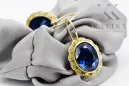 Des boucles d'oreilles Saphir Or jaune 14 carats Style vintage vec007y