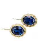 Des boucles d'oreilles Saphir Or jaune 14 carats Style vintage vec007y