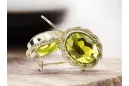 Estilo vintage Pendientes Peridoto amarillo Oro amarillo de 14 quilates vec007y
