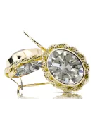 14k żółte złoto Cyrkonia Kolczyki Vintage Biżuteria vec007y