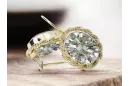 Ohrringe Vintage Zirkon 14 Karat Gelbgold vec007y