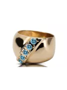 Aquamarine 14K Yellow gold Ring Vintage Jewlery vrc036y