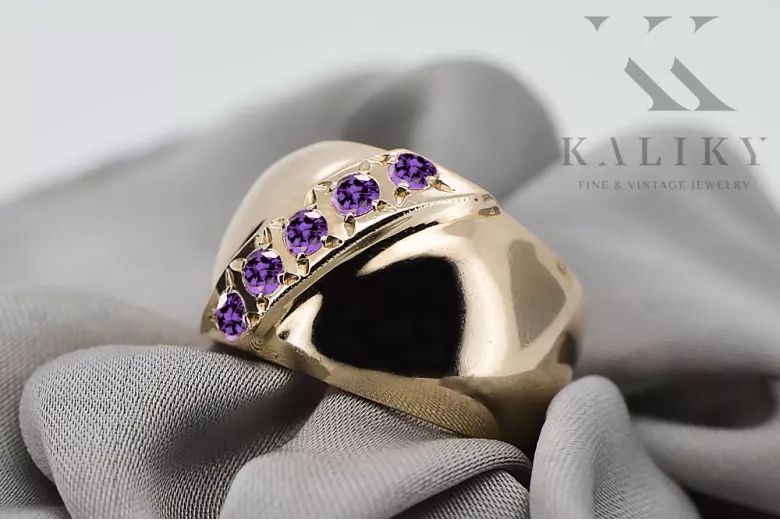 Alexandrit 14k žlté zlato  Vintage vrc036y