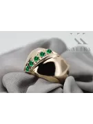 Or jaune 14 carats Émeraude Anneau Vintage vrc036y
