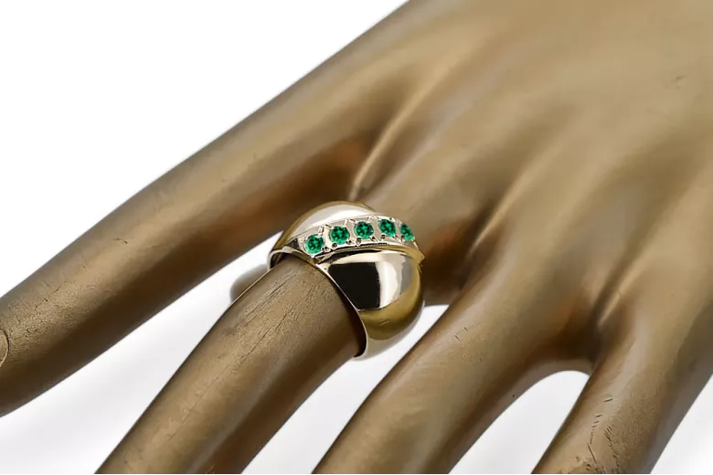Anillo Artesanía vintage Esmeralda Oro amarillo de 14 quilates vrc036y