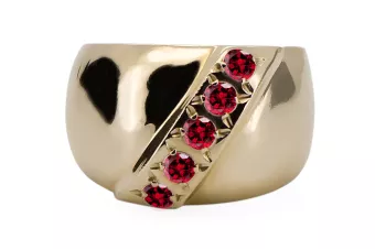 Ring Rubinrot 14 Karat Gelbgold Vintage Schmuck vrc036y