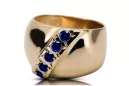 Ring Saphir 14 Karat Gelbgold Vintage Handwerk vrc036y