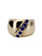 Ring Sapphire 14K Yellow gold Vintage craft vrc036y