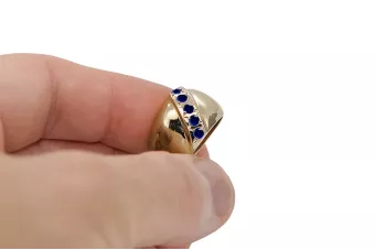 Pierścionek Szafir 14k żółte złoto Styl Vintage vrc036y