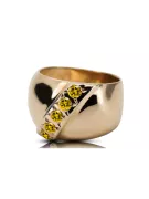 Anillo Peridoto amarillo Oro amarillo de 14 quilates Estilo vintage vrc036y