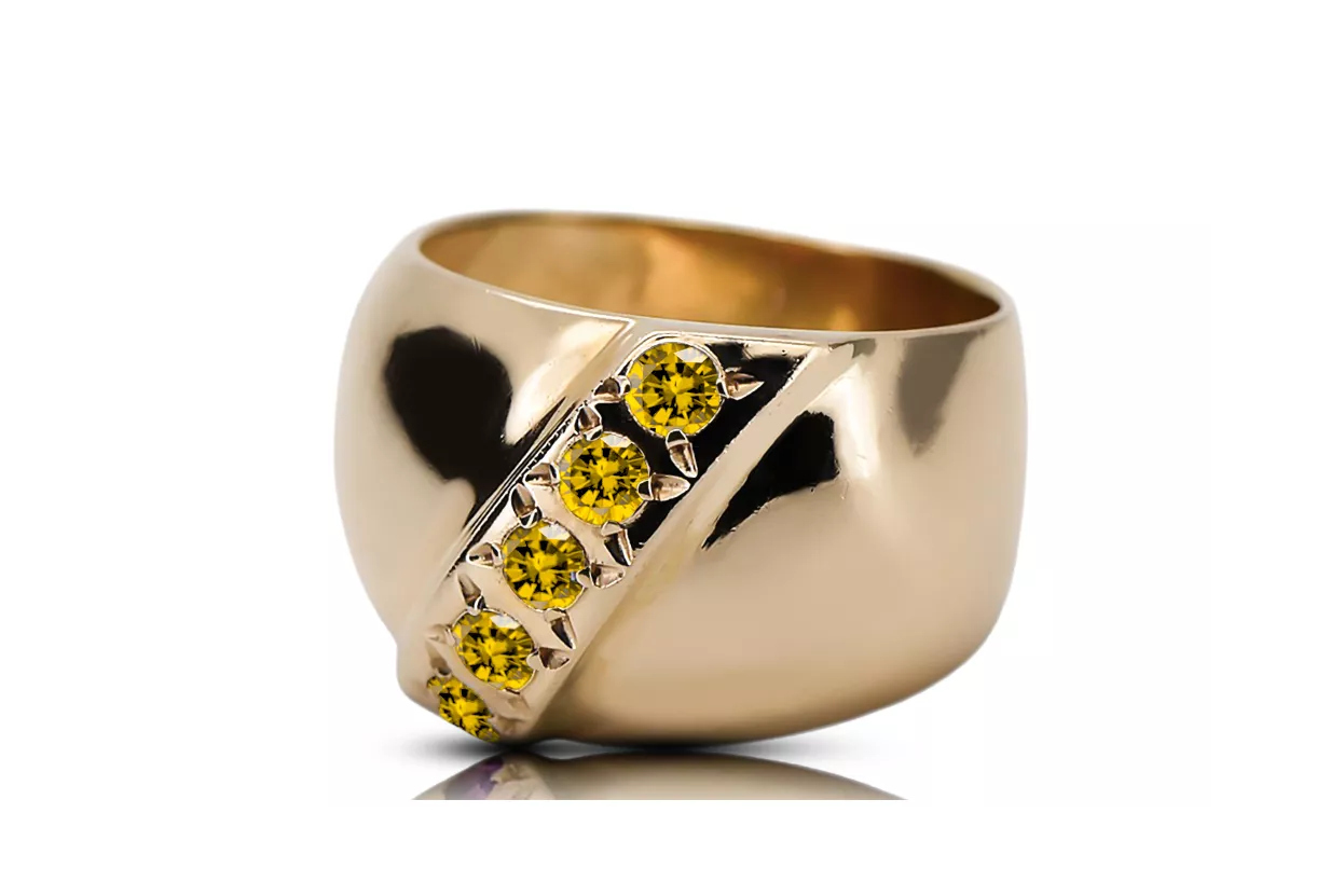 Vintage craft Žltý peridot 14k žlté zlato vrc036y