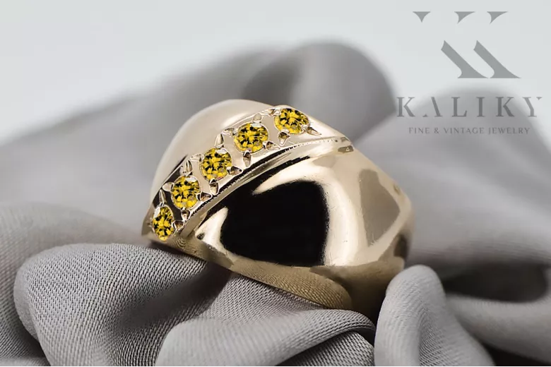 Vintage craft Žltý peridot 14k žlté zlato vrc036y