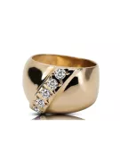 14K Yellow gold Zircon Ring Vintage style vrc036y