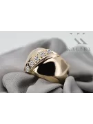 Or jaune 14 carats Zircon Anneau Style vintage vrc036y