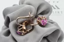 Vintage Ohrringe aus rosarotem 14k Gold 585 mit Amethyst vec018