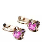 Vintage Ohrringe aus rosarotem 14k Gold 585 mit Amethyst vec018