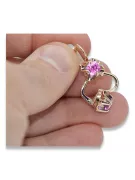 Vintage Ohrringe aus rosarotem 14k Gold 585 mit Amethyst vec018