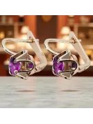 Vintage Ohrringe aus rosarotem 14k Gold 585 mit Amethyst vec018