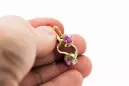 Kolczyki z Ametystem 14k żółte złoto vec027y Rosyjski styl Vintage
