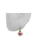 Žltá 14K Gold Amethyst Náušnice VEC027Y RUSKÝ SOVIET VINTAGE SYCHOT