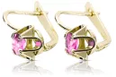 14K Gol galben AMETYST Cercei Vec018Y Rusul Soviet Vintage Art Deco Style