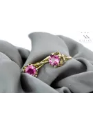 Boucles d'oreilles d'améthyste en or jaune 14k Vec019Y russe soviétique vintage art déco style