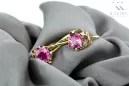 14K žluté zlato amethyst náušnice VEC019Y ruský sovětský vintage art deco styl