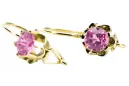 14 Karat Gelbgold Amethyst Ohrringe Vec019Y Russischer sowjetischer Weinlesekunst-Deko-Stil