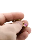 14K žluté zlato amethyst náušnice VEC019Y ruský sovětský vintage art deco styl