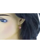 14 كيلو الذهب الأصفر الجمشت أقراط vec019y الروسية السوفيتية خمر الفن ديكو نمط