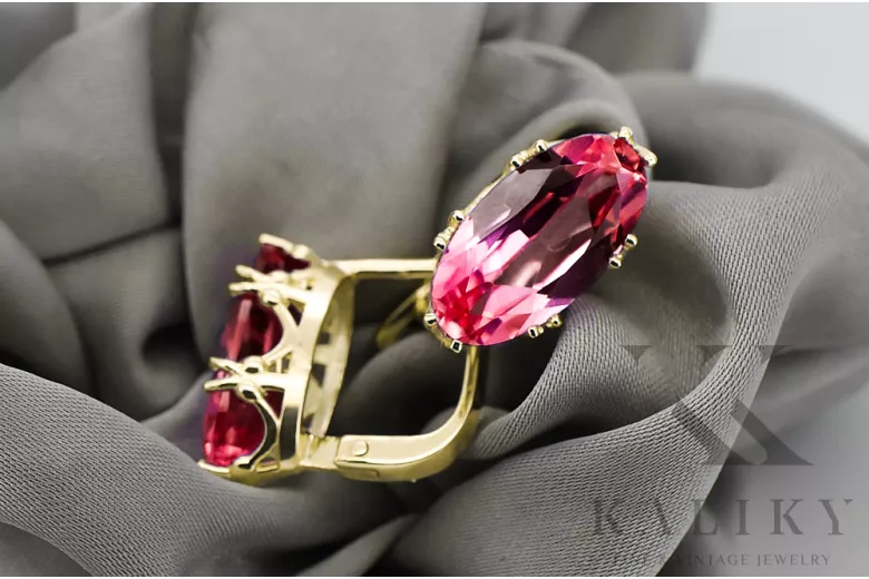Vintage Jewlery  Rubín 14k žluté zlato vec021y