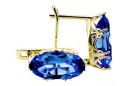 Earrings Vintage Jewlery Sapphire 14K Yellow gold vec021y