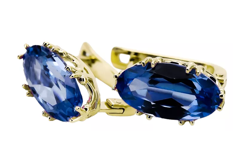 Safír 14k žlté zlato  Vintage craft vec021y