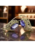 Boucles d'oreilles Alexandrite d'or jaune 14K Vec023Y Russe Soviétique Vintage Art Deco Style