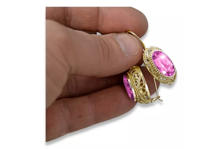 Ametyst 14k žlté zlato  Vintage style vec023y