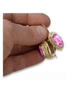 Earrings Amethyst 14K Yellow gold Vintage style vec023y