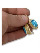Vintage Earrings Aquamarine 14K Yellow gold vec023y