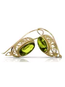 Des boucles d'oreilles Péridot jaune Or jaune 14 carats Artisanat vintage vec023y