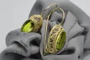 14K Yellow gold Yellow Peridot Earrings Vintage Jewlery vec023y