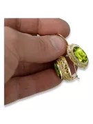 Des boucles d'oreilles Péridot jaune Or jaune 14 carats Artisanat vintage vec023y