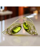 Des boucles d'oreilles Péridot jaune Or jaune 14 carats Artisanat vintage vec023y