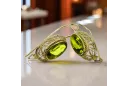 Des boucles d'oreilles Péridot jaune Or jaune 14 carats Artisanat vintage vec023y