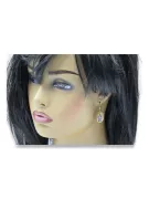 Artisanat vintage Des boucles d'oreilles Zircon Or jaune 14 carats vec023y