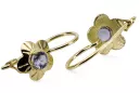 14K Yellow gold Alexandrite earrings vec028y Russian Soviet Vintage Art Deco style
