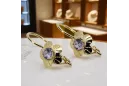 Boucles d'oreilles Alexandrite d'or jaune 14k Vec028Y Russe Soviétique Vintage Art Deco Style