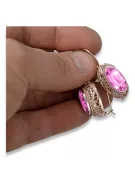 Rose Pink 14K 585 Cercei de ametist din aur Vec023 Vintage