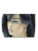 Rose Pink 14K 585 Cercei de ametist din aur Vec023 Vintage